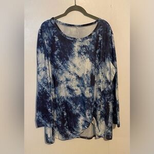 DOLNINE Womens Plus Size Knotted Top, Long Sleeve Tee Shirt. 16W